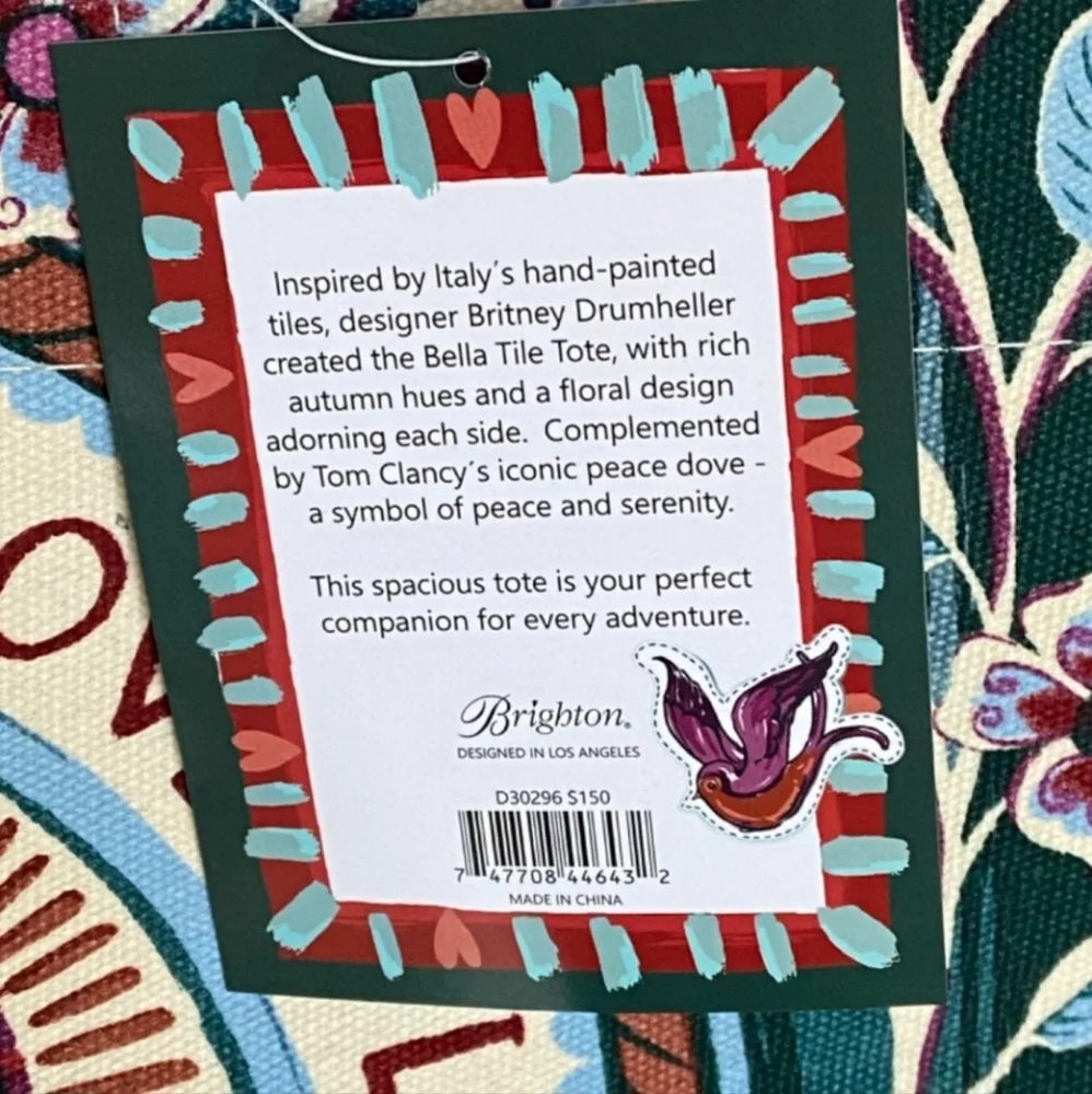 Brighton Bella Tile Love is All You Need Tote, NWT - Picture 3 of 8